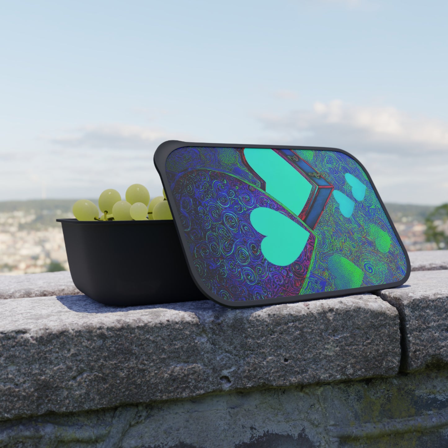 PLA Bento Box with Band and Utensils: BALEIJO Sea of Hearts Collection