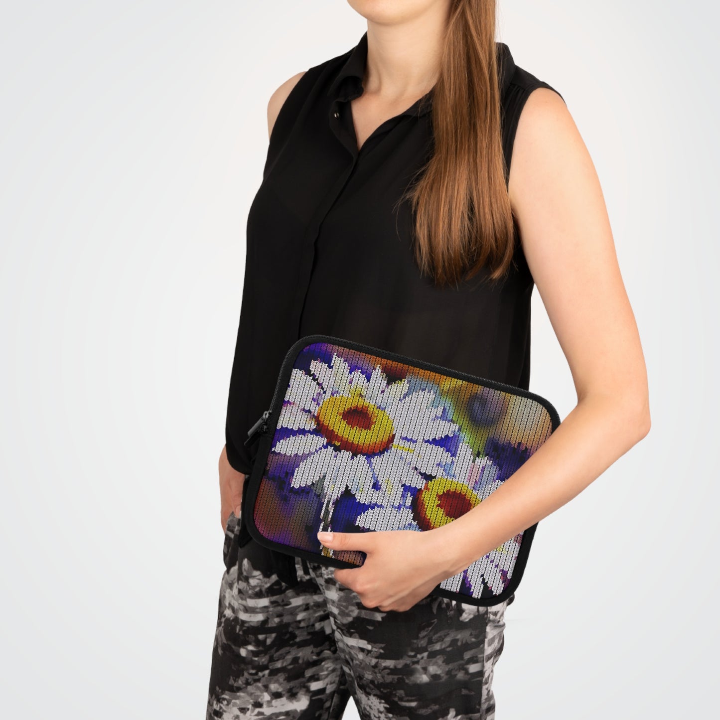 Laptop Sleeve: BALEIJO Knitastic Daisies Collection 01