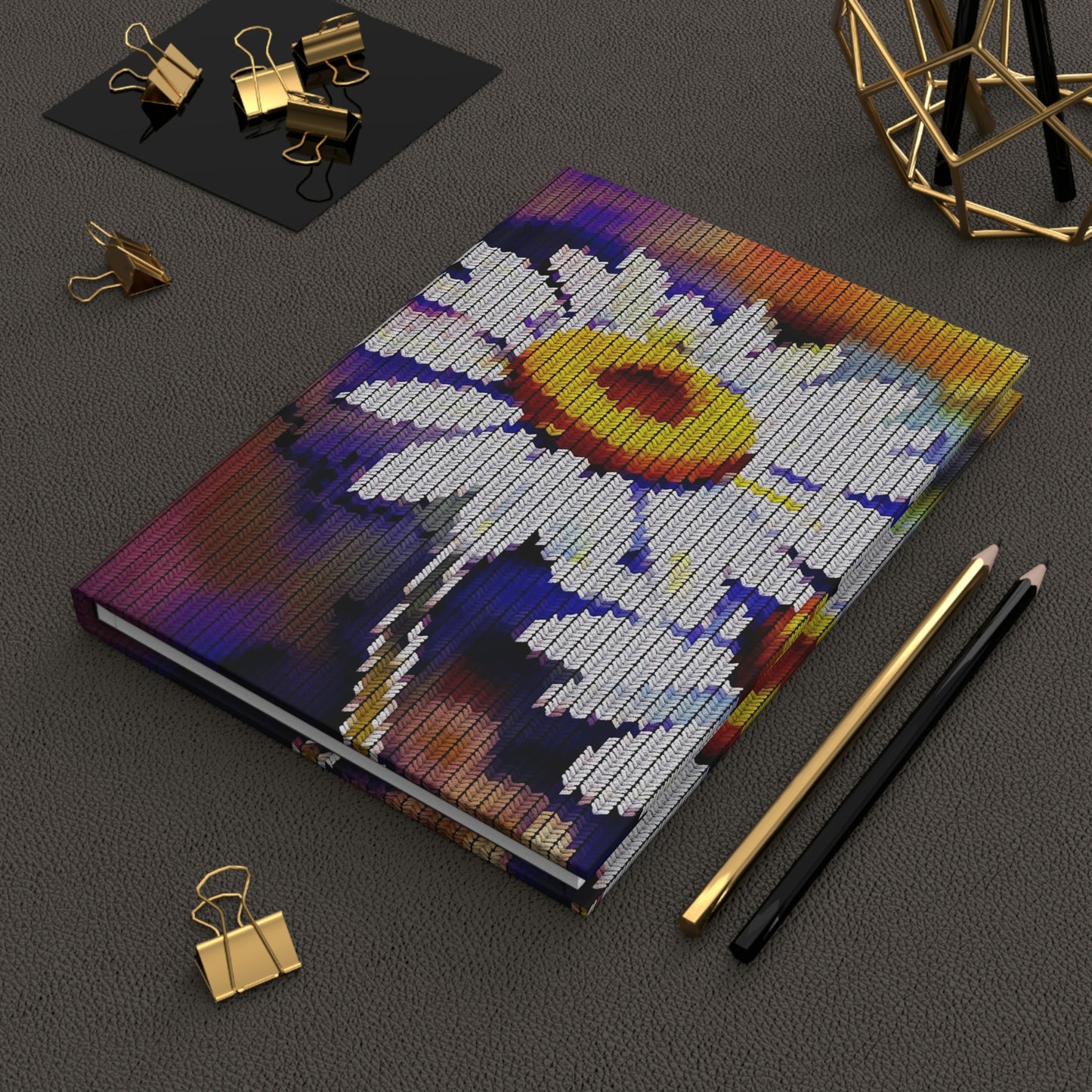 Hardcover Travel Journal Matte: BALEIJO Knitastic Daisies Collection 01