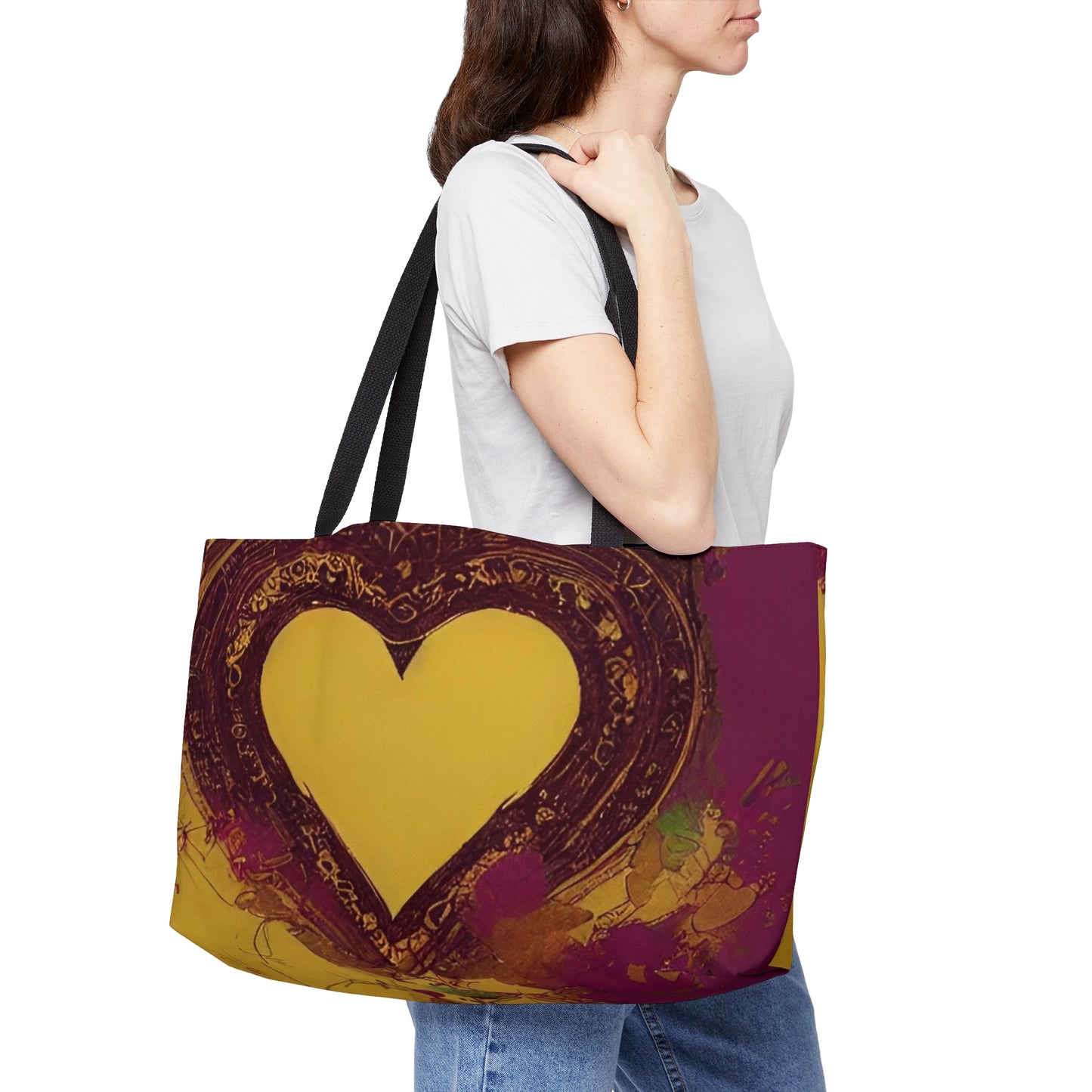 Weekender Tote Bag: BALEIJO Golden Heart Collection