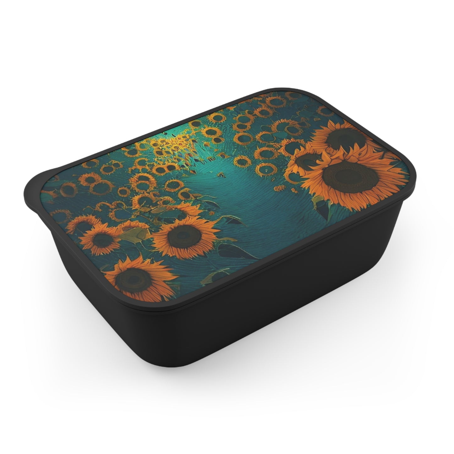 PLA Bento Box with Band and Utensils: BALEIJO Walk Among the Sunflowers Collection