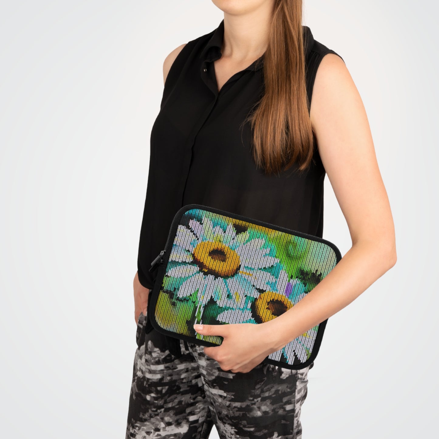 Laptop Sleeve: BALEIJO Knitastic Daisies Collection 02