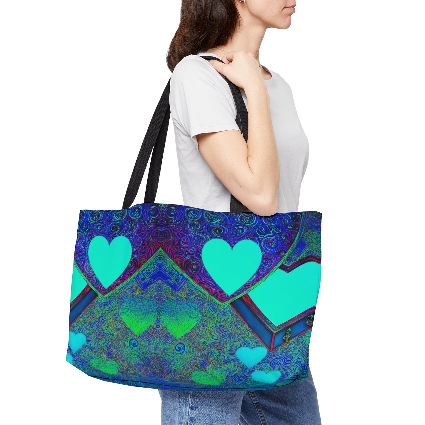 Weekender Tote Bag: BALEIJO Sea of Hearts Collection