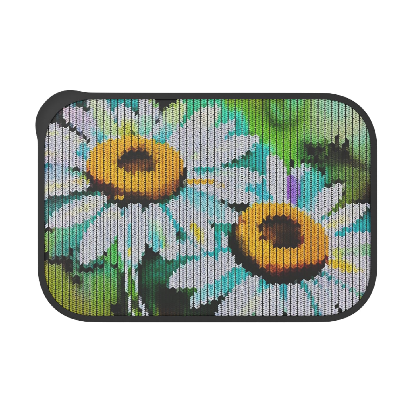 PLA Bento Box with Band and Utensils: BALEIJO Knitastic Daisies Collection 02