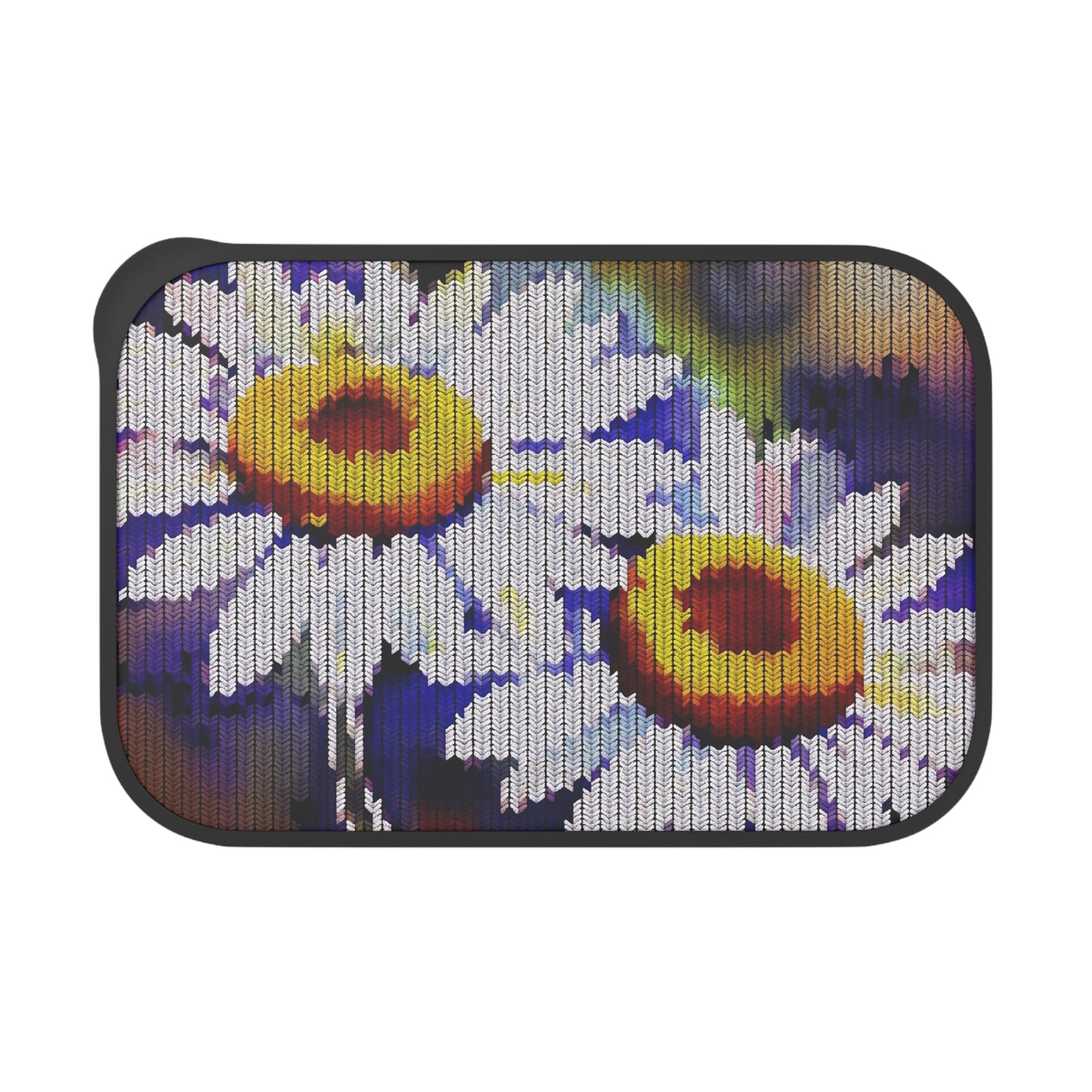PLA Bento Box with Band and Utensils: BALEIJO Knitastic Daisies Collection 01