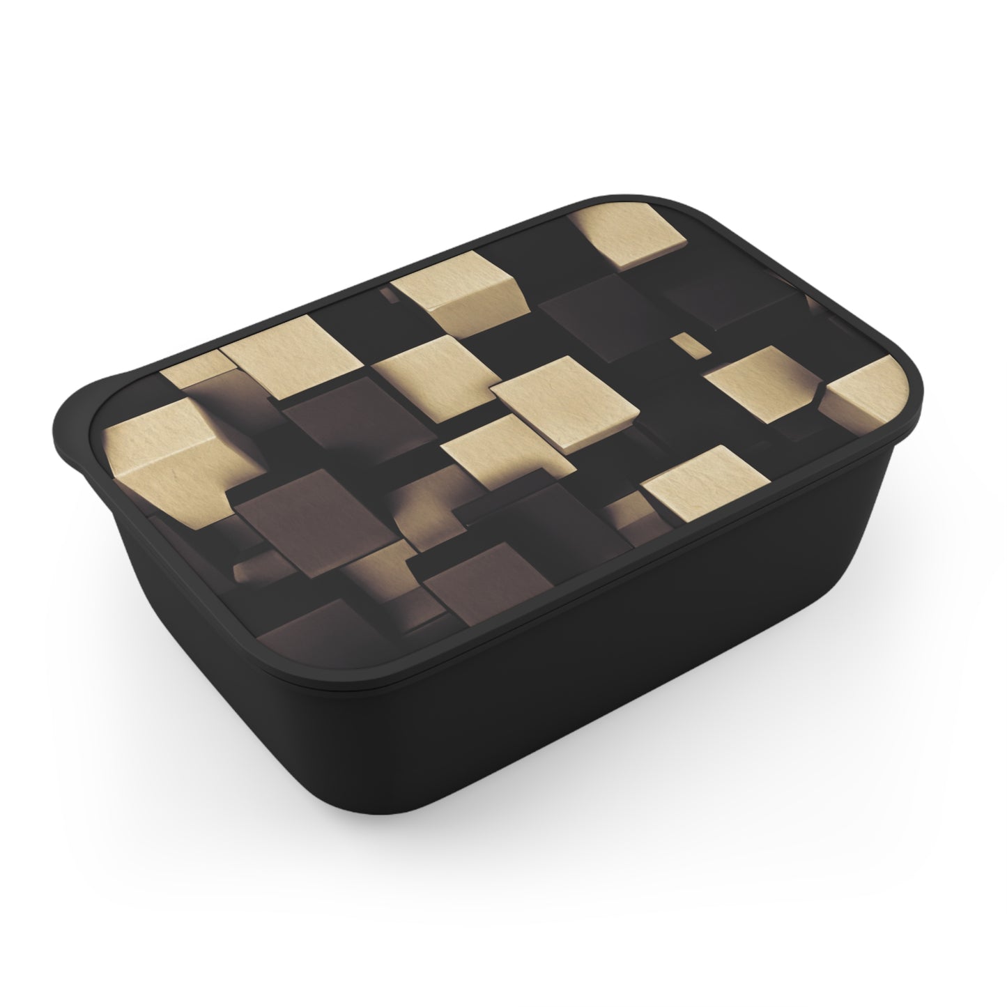 PLA Bento Box with Band and Utensils: BALEIJO Block Pattern Collection 01