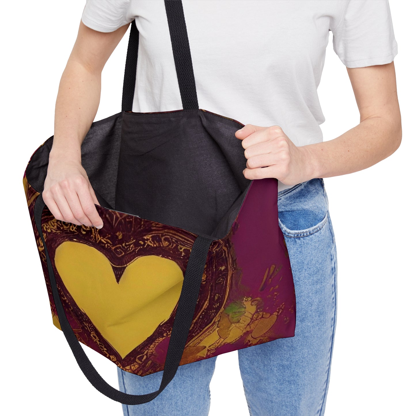 Weekender Tote Bag: BALEIJO Golden Heart Collection