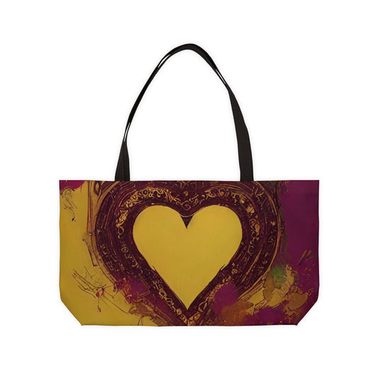 Weekender Tote Bag: BALEIJO Golden Heart Collection