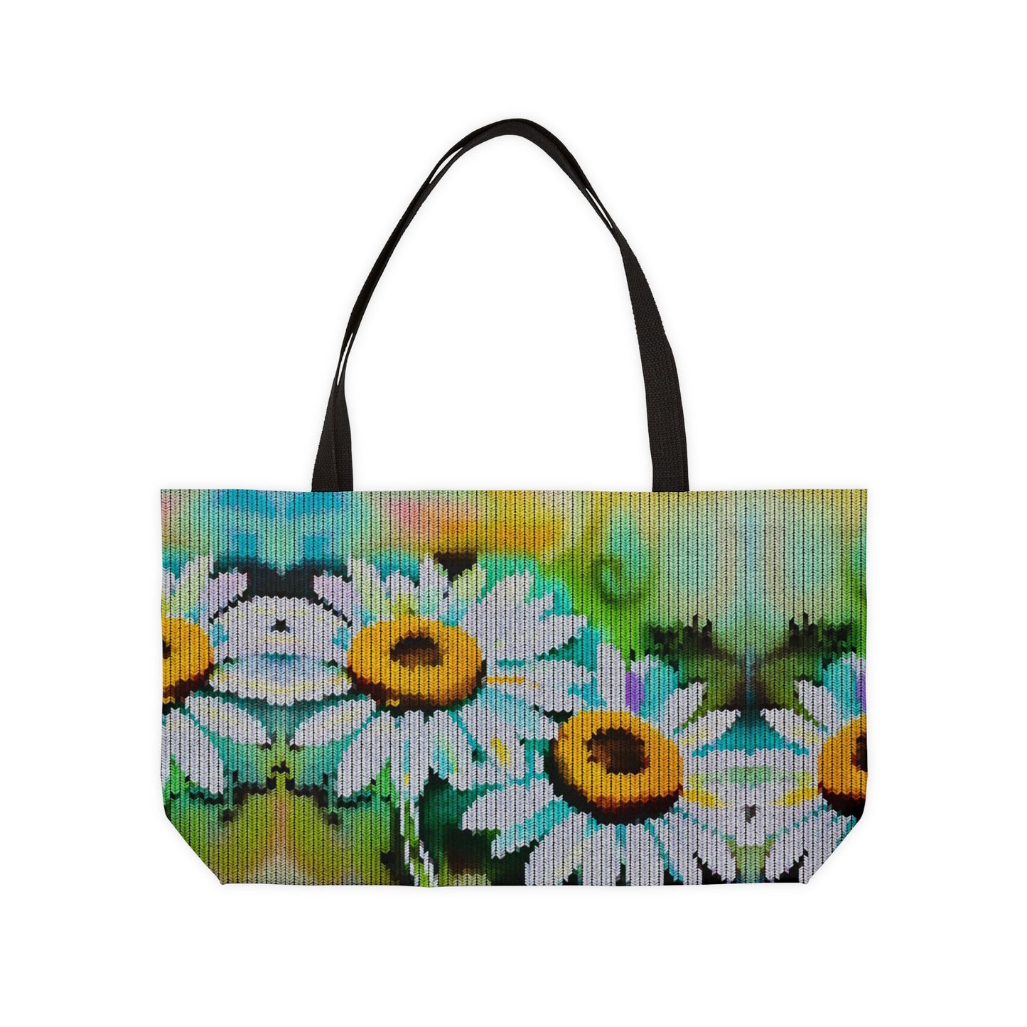 Weekender Tote Bag: BALEIJO Knitastic Daisies Collection 02