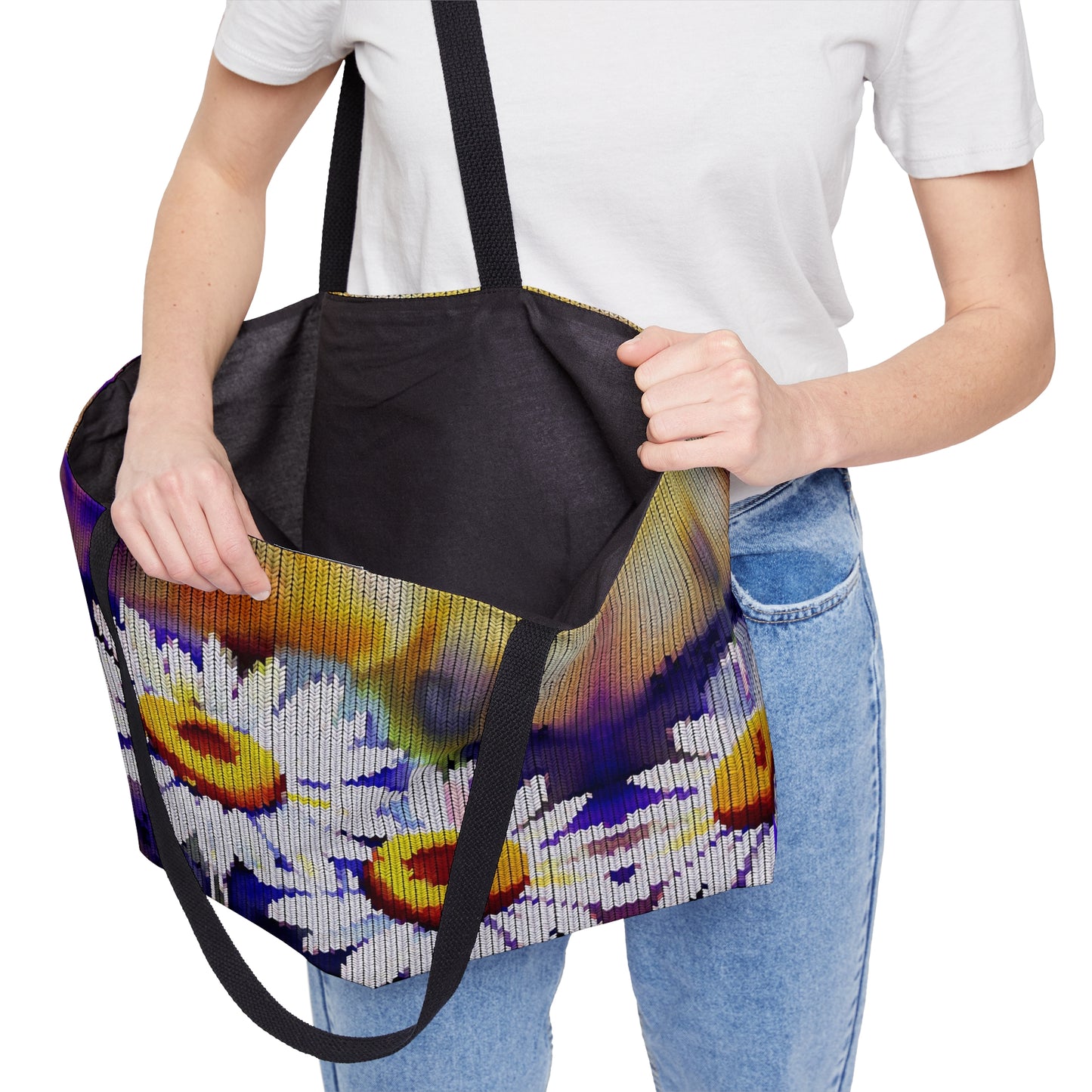 Weekender Tote Bag: BALEIJO Knitastic Daisies Collection 01