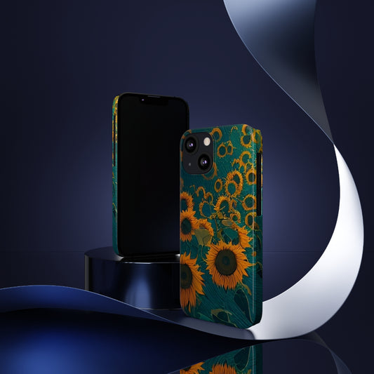 Slim Phone Cases: BALEIJO Walk Among the Sunflowers Collection