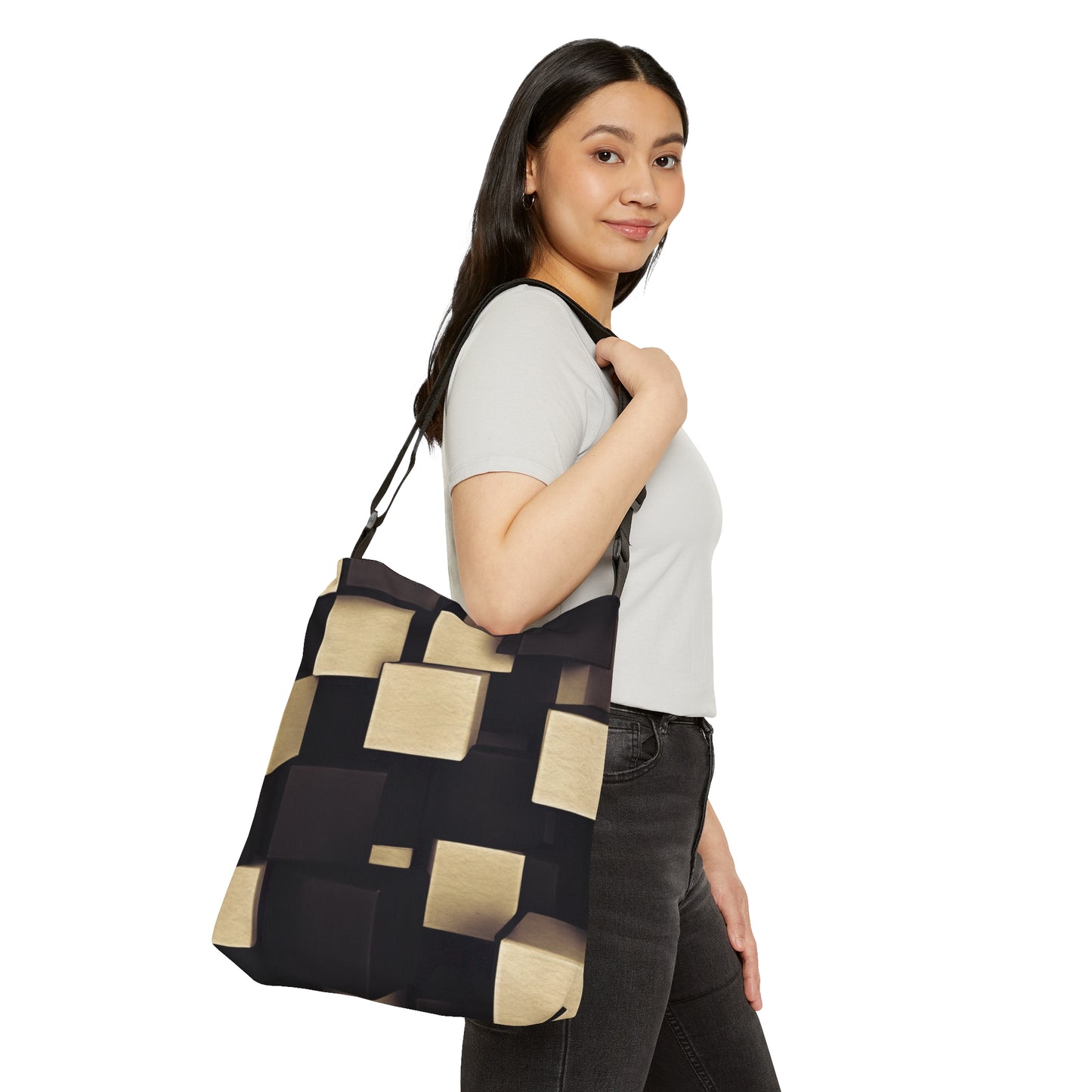 Adjustable Tote Bag: BALEIJO Block Pattern Collection 01