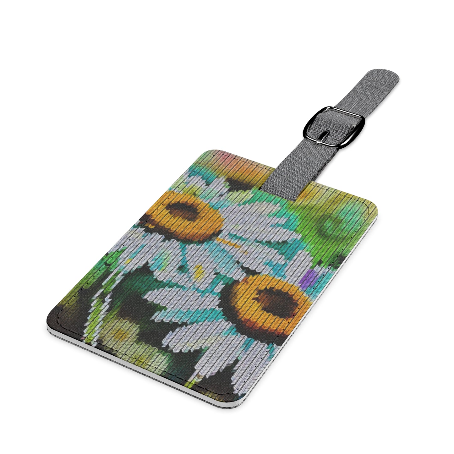 Saffiano Polyester Luggage Tag: BALEIJO Knitastic Daisies Collection 02