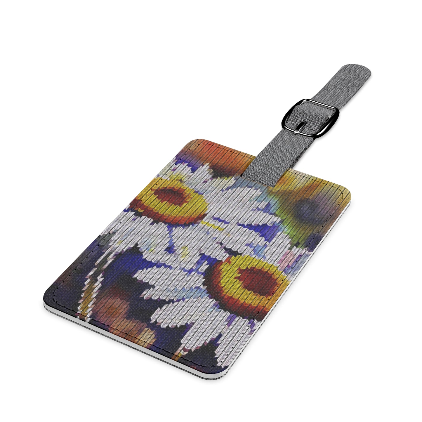 Saffiano Polyester Luggage Tag: BALEIJO Knitastic Daisies Collection 01