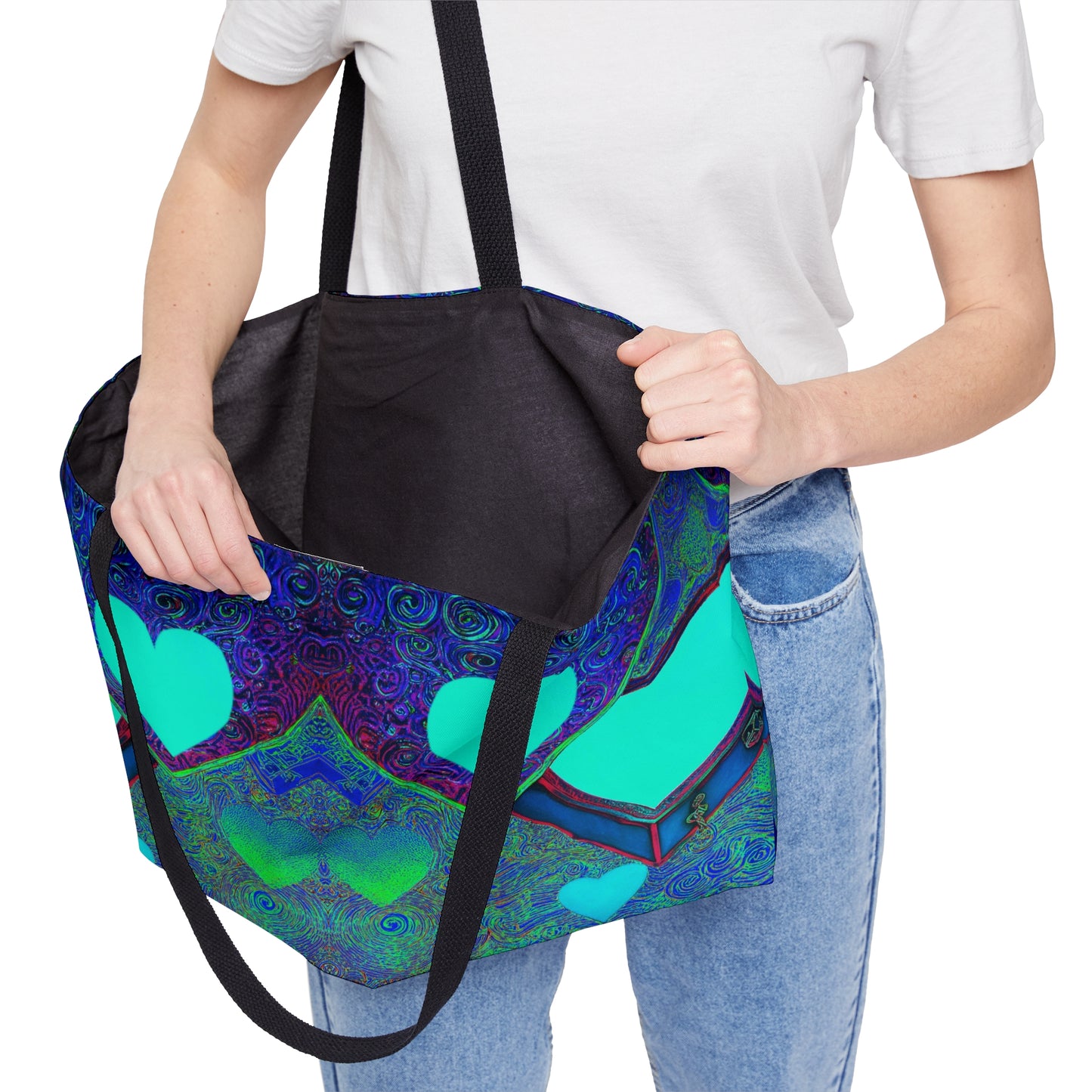 Weekender Tote Bag: BALEIJO Sea of Hearts Collection
