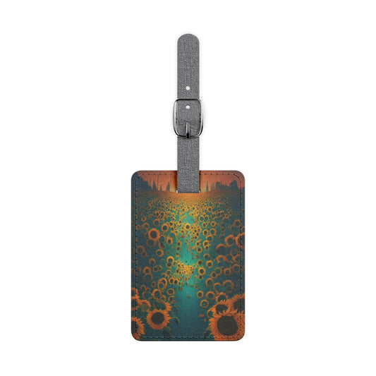 Saffiano Polyester Luggage Tag: BALEIJO Walk Among the Sunflowers Collection