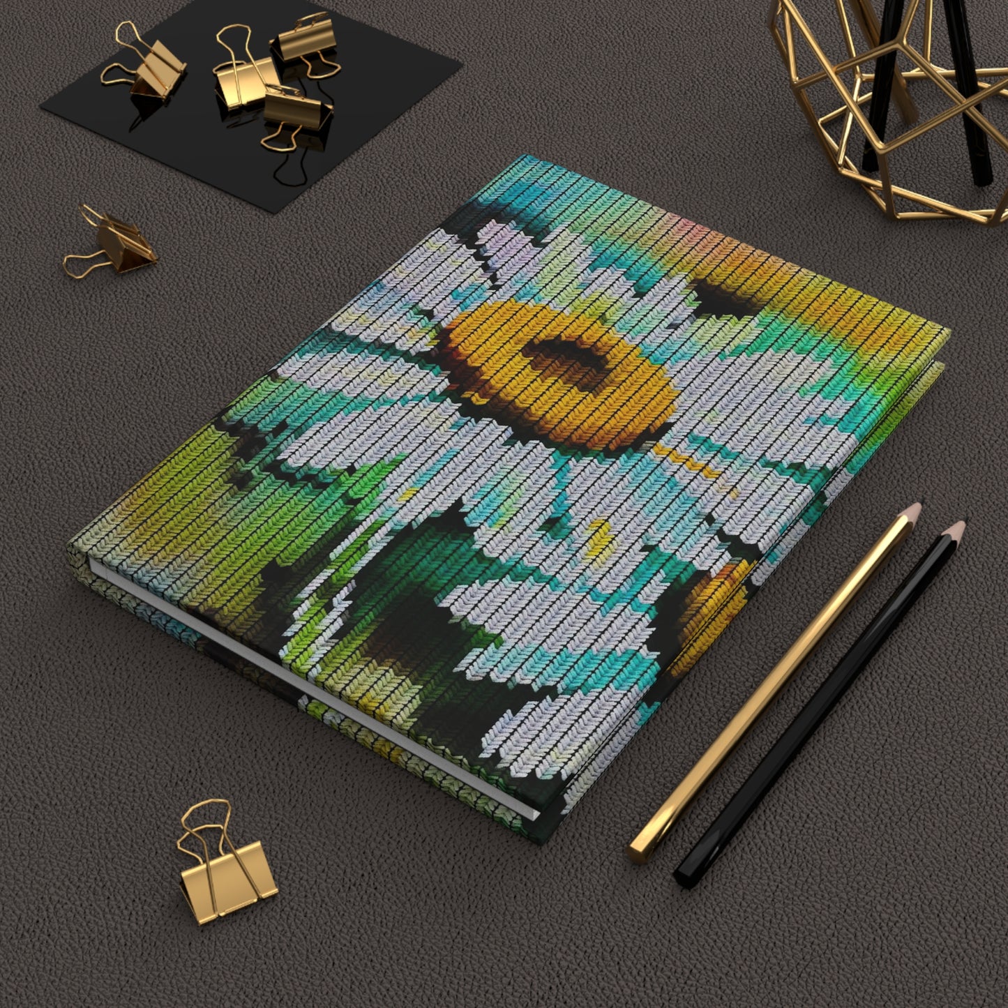 Hardcover Travel Journal Matte: BALEIJO Knitastic Daisies Collection 02