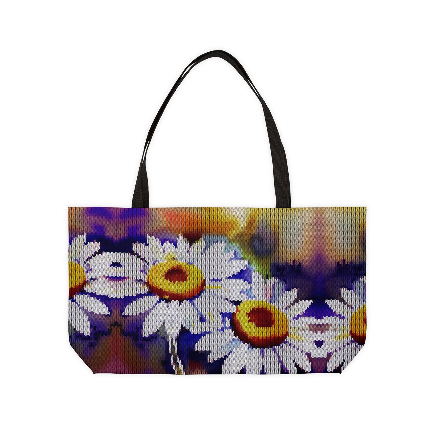 Weekender Tote Bag: BALEIJO Knitastic Daisies Collection 01