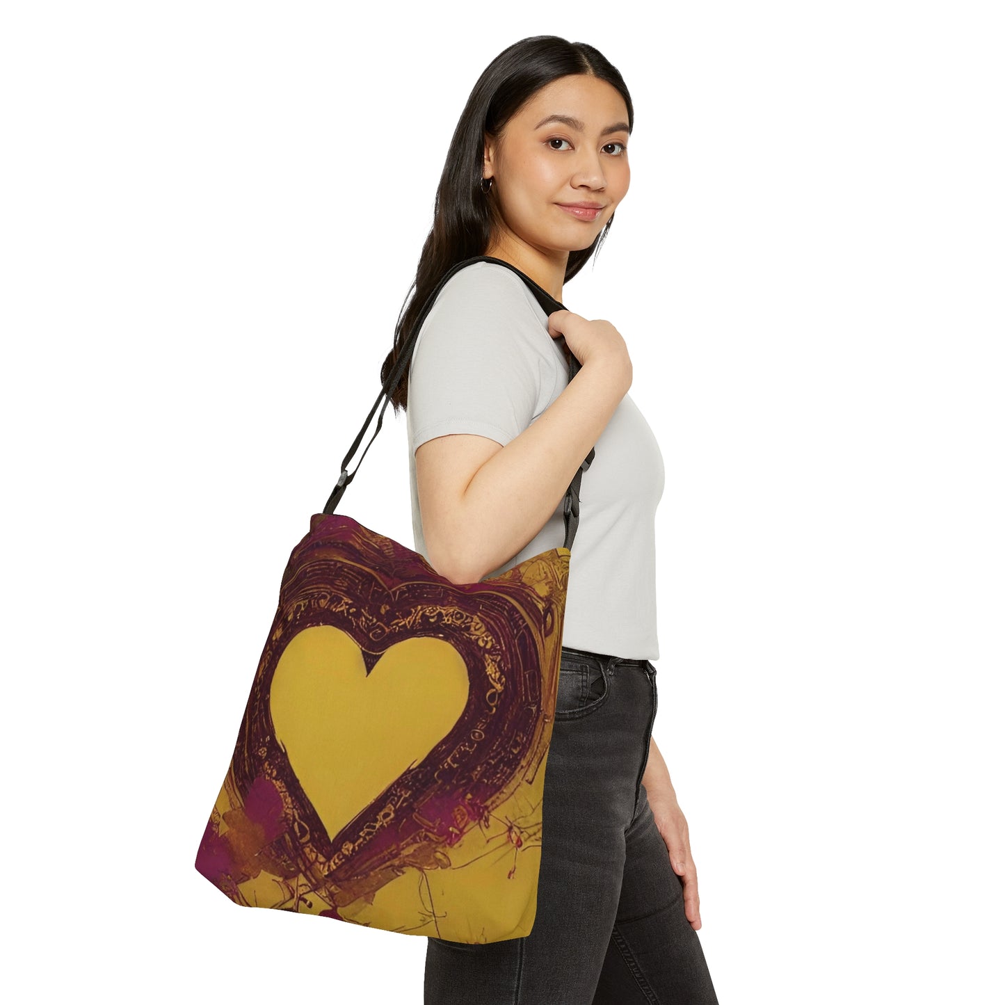 Adjustable Tote Bag: BALEIJO Golden Heart Collection