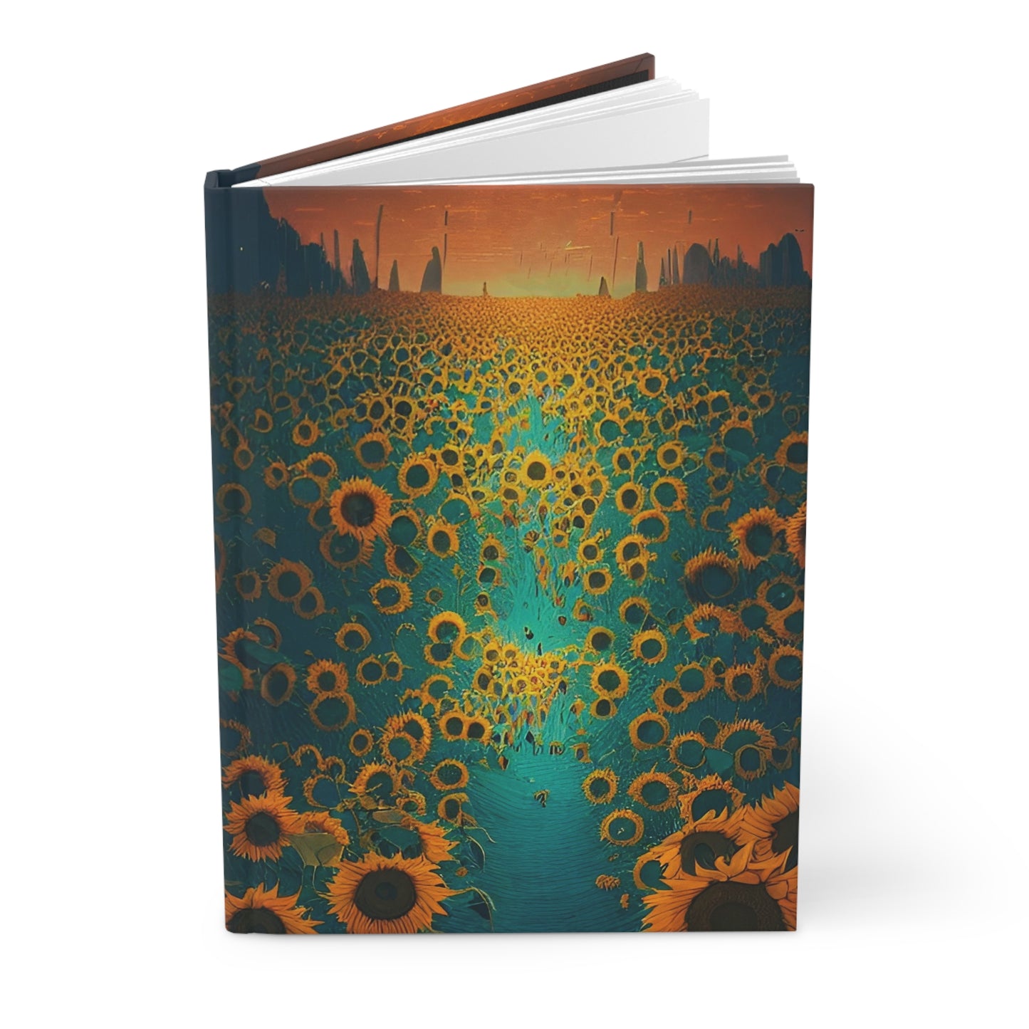 Hardcover Travel Journal Matte:  BALEIJO Walk Among the Sunflowers Collection