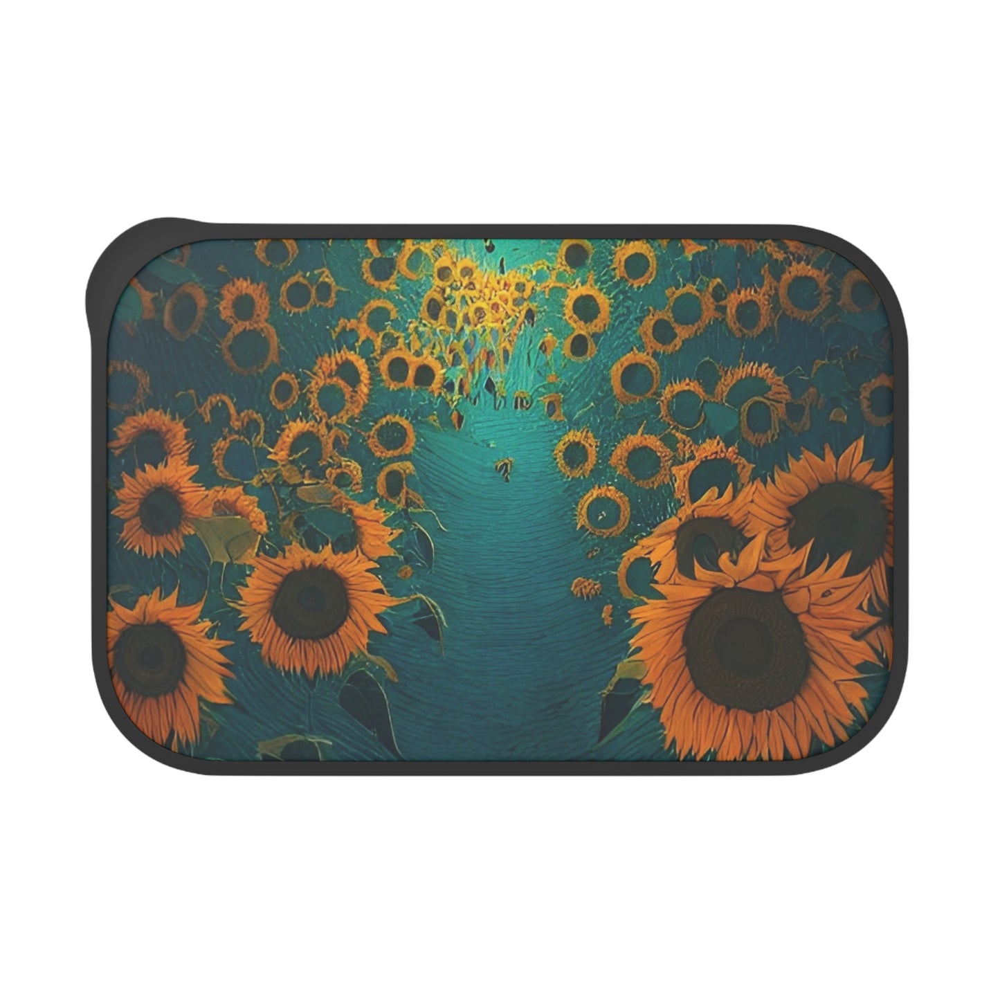 PLA Bento Box with Band and Utensils:  BALEIJO Walk Among the Sunflowers Collection